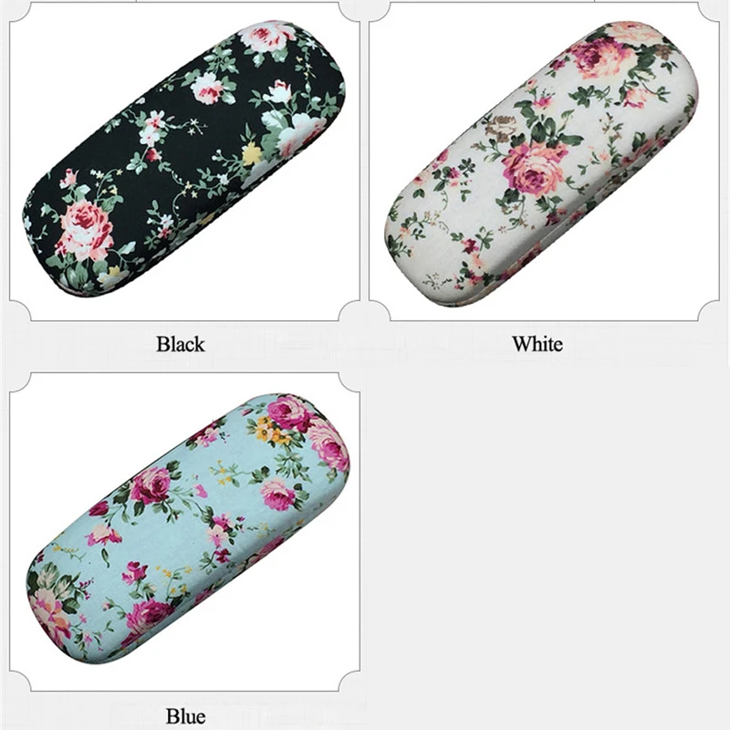 

New Eyeglasses Hard Case For Glasses Women Optical Cases Floral Print Eyewear Spectacles Box Holder Eye Glass Case