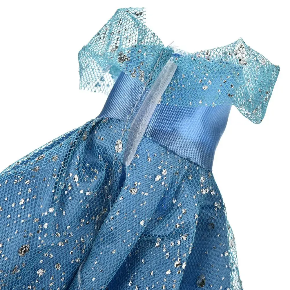 Высококачественные синие вечерние платья-куклы; одежда с цветами; платье для куклы; вечернее свадебное платье; праздничное платье; 1 шт