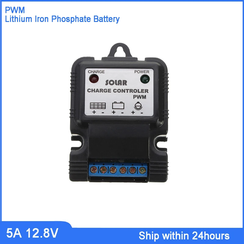 

PWM Mode 5A 12.8V Solar Charger Controller/Lithium-Iron Battery Controller/5A Solar Regulator/PV System Time and Light Conttol