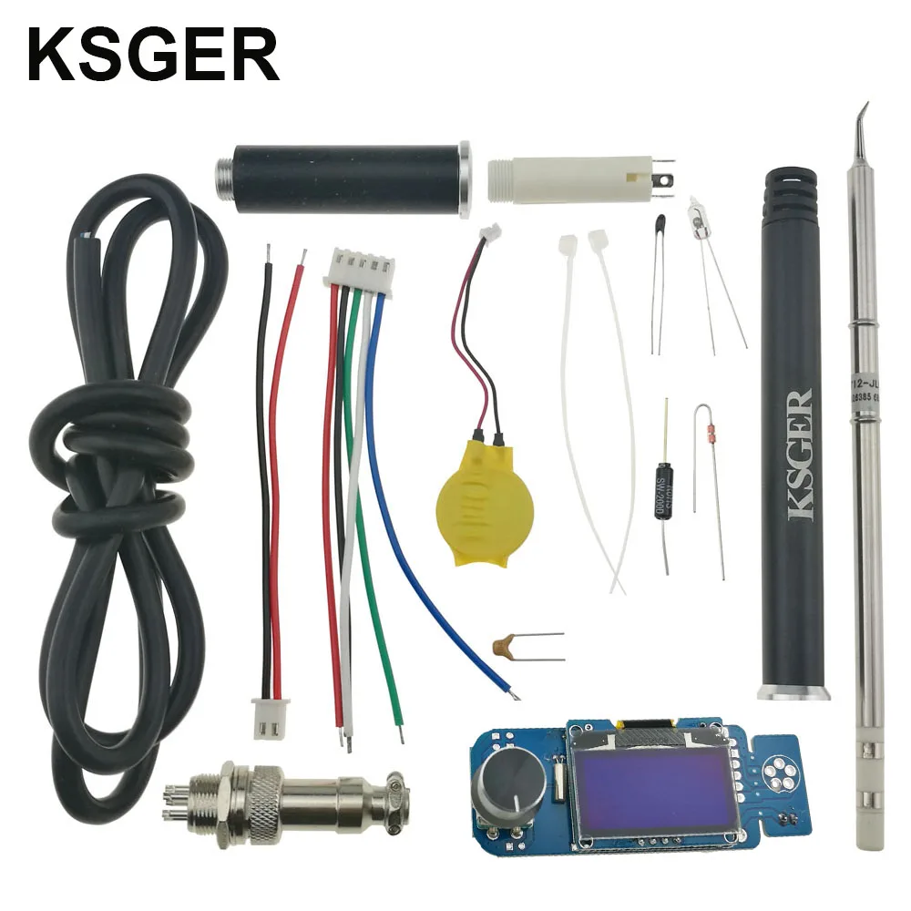 KSGER сплав 9501 паяльник ручка V2.0 V2.1S Stm32 Oled T12 паяльная станция контроллер T12-JL02 T12 паяльник наконечники - Цвет: V2.1S SET