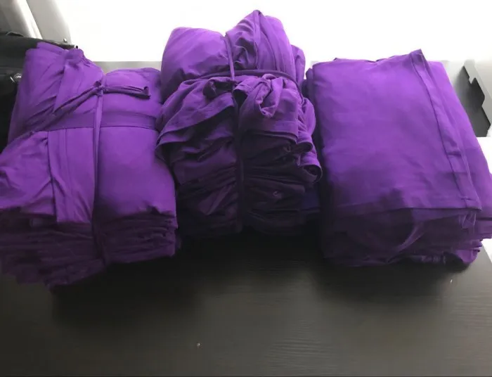 Violet dress LANMREM Новое модное женское платье с v-образным вырезом и рукавом «летучая мышь» длиной до щиколотки BA670 - Цвет: Violet dress