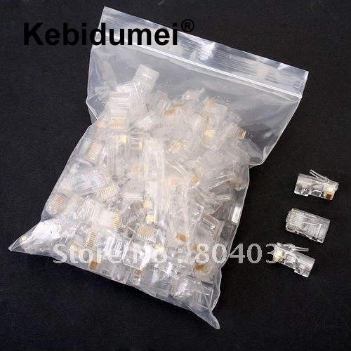 

10pcs RJ45 RJ-45 Modular Jack CAT5 Modular Plug Network Connector for UTP Cat5 Cat5e Cat6 Network Cable Crystal Heads 8P8C