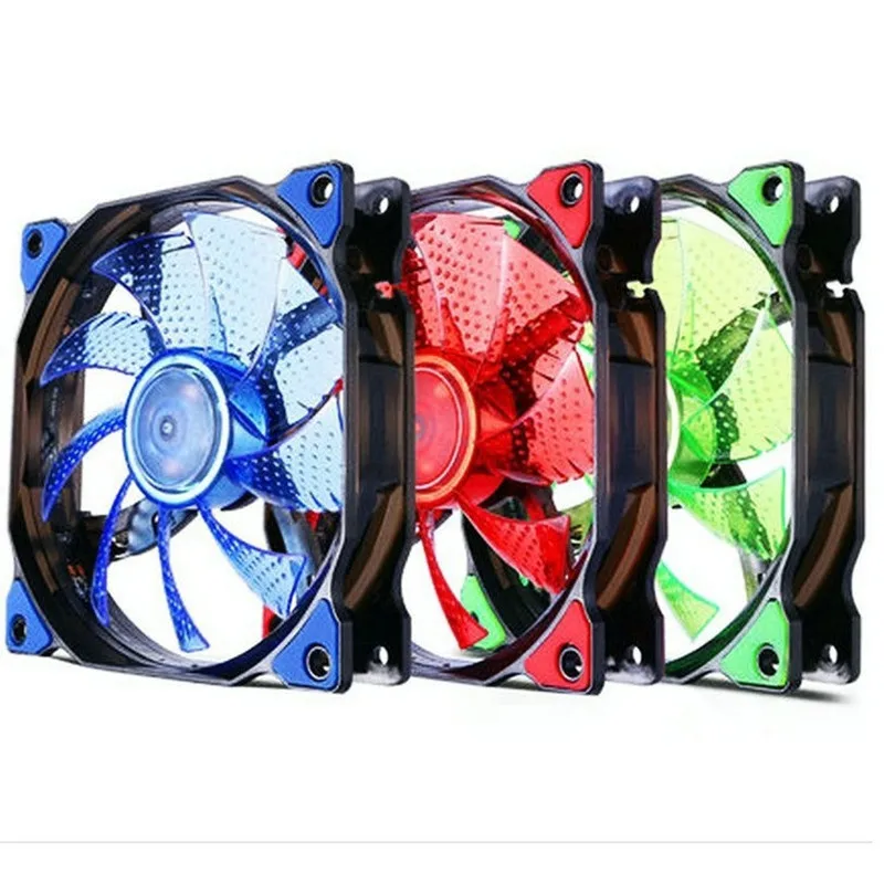 

120mm Led fan pc Cooler Ultra Silent Heatsink Anti-Vibration CPU Cooling Computer Case Radiator colorful Random delivery