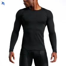 Мужская футболка для бега, компрессионная футболка, Рашгард, облегающая футболка с длинным рукавом для кроссфита, одежда для спортзала, фитнеса, сухая футболка