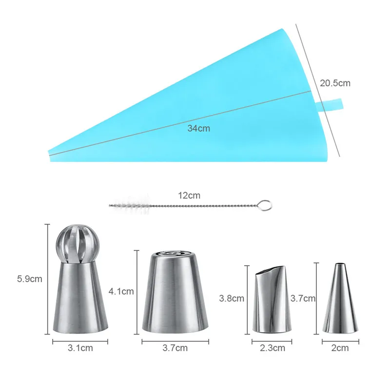 TTLIFE 64 шт./компл. силиконовые обледенения трубопровода Крем кондитерский мешок+ 56 шт. Кондитерские насадки из нержавеющей стали+ конвертер для Набор для украшения тортов