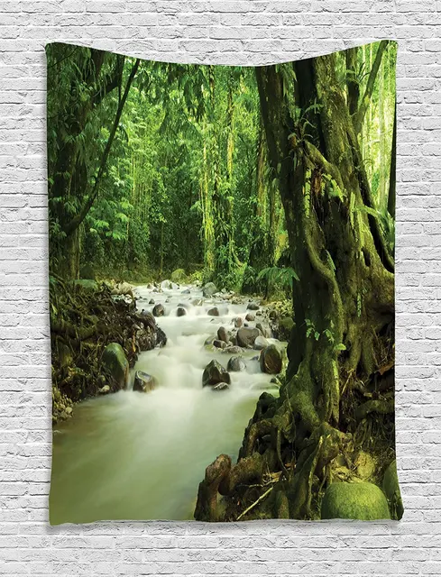 Aliexpress Rainforest Decor Tapestry Wall Hanging Tropical Rainforest Decor Tapestry Wall Hanging Tropical And Rocky River In Selangor State Malaysia Asian Wildlife Bedroom