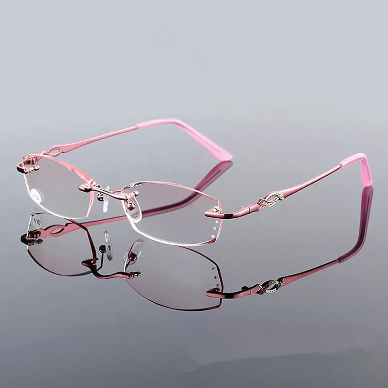 Дизайн, модные женские стильные очки для чтения оправа со стразами, розовые женские стильные очки для пресбиопии для женщин