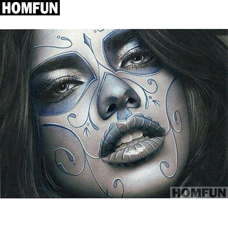 Набор для алмазной вышивки HOMFUN A01483 алмазная 5D картина Красавица с полными