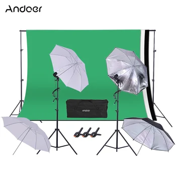 

Andoer Photo Studio kits Backgrounds+Lighting+Swivel Socket+Light Stands+Umbrella+Background Stand + Clamp Photography Shooting