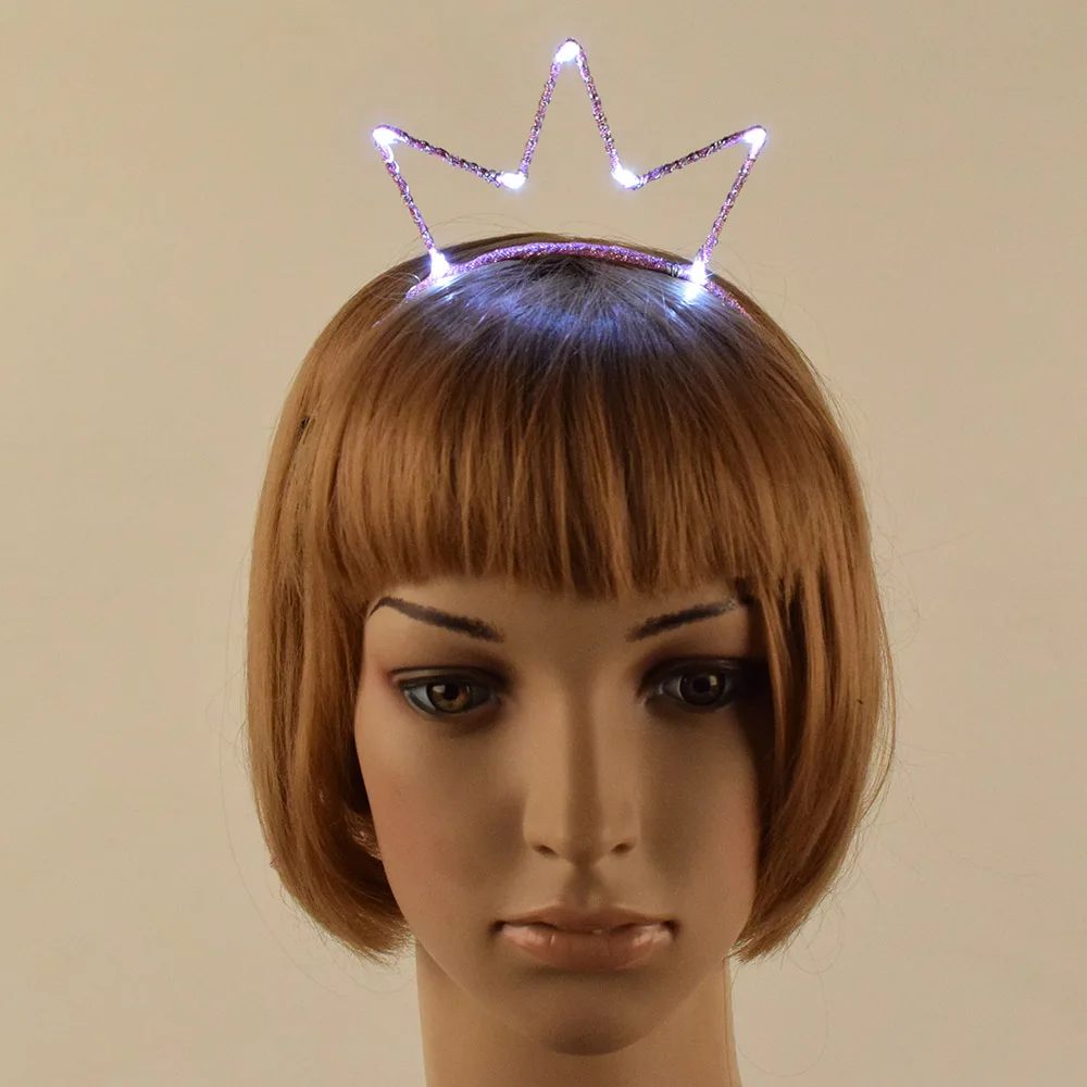 

CXADDITIONS Woman Girl LED Leopard Queen Crown Ear Hair Band Headband Women Girls Flashing Cat Hair Accessories Wedding Party