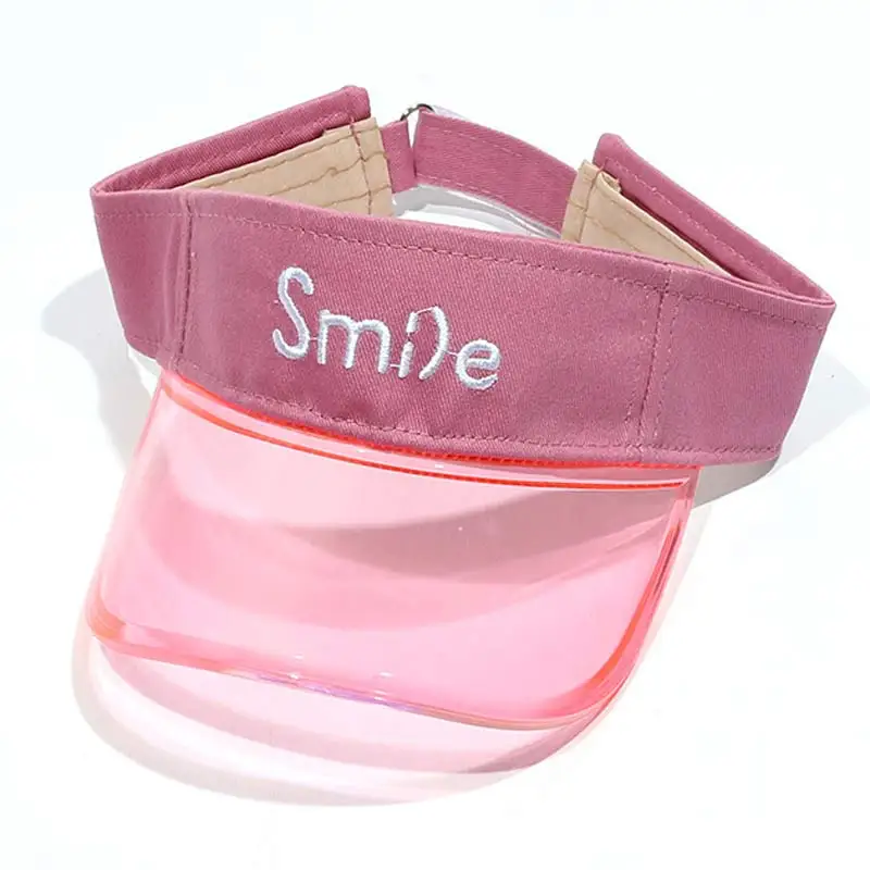 

2-8Yrs Kids Outdoor Visor Hat Cute Smile Plastic Sun Visor Cap for Boys Girls Purple Black White Blue Pink Red