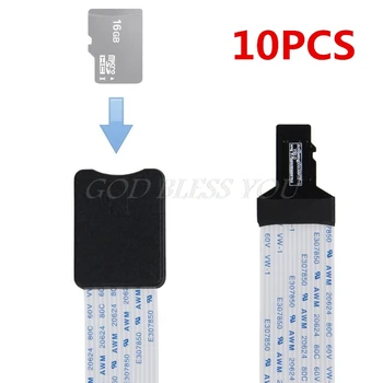 

10Pcs TF Male To Micro SD Female Flexible Extension Adapter Cable Extender For Phone Car GPS TV 48/60cm