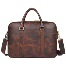 Высококачественный коричневый офисный портфель из натуральной кожи, деловая сумка, дорожная сумка, портативная деловая сумка для ноутбука 7349Q