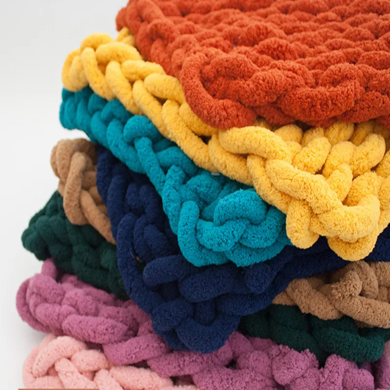 

HOT!Handmade Newborn Baby Girls Boys Blanket Newborn Photography Props,Coarse Knit Blanket mats Basket Background Filler 45*45cm