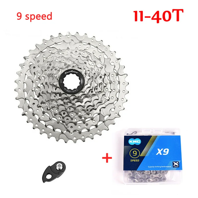 Sunracing CSM990 9 скоростей кассета X9 цепи Cogs 11-40T горный велосипед свободного хода широкое соотношение MTB свободного хода адаптер подходит Shimano SRAM - Цвет: cassette-chain