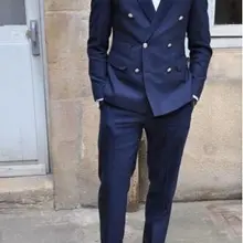 Остроконечные Laepl синий двубортный костюмы таможенные Homme модные Блейзер Terno Slim Fit смокинги(пиджак+ брюки+ галстук-бабочка+ носовые платки