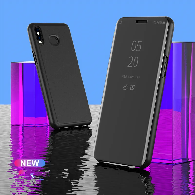 Умный зеркальный Прозрачный чехол для Samsung A3 A5 A7 2017 A6 A8 Plus 2018 A9 Star Lite A6S M10 M20 кожаный