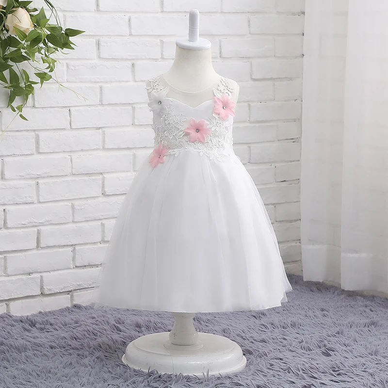 Новое поступление 3D цветок Платья для девочек на свадьбу 2017 детское платье красивые дети платье реальные фото Бесплатная доставка