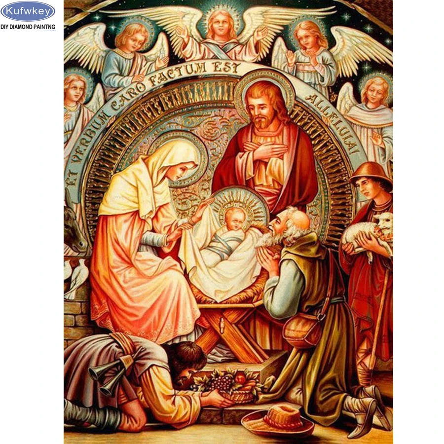 

uniquely new handiwork diamond painting holy cross stitch religion diamond mosaic 5d diamond embroidery virgin icon home decor