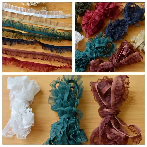 

Multi-color single-layer chiffon lace 100 fold lace width 2cm