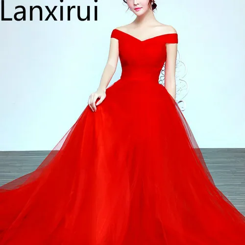 Элегантное Тюлевое платье с открытыми плечами, облегающее свадебное платье с v-образным вырезом, бордовое/Красное/Розовое Вечернее Макси платье Vestidos