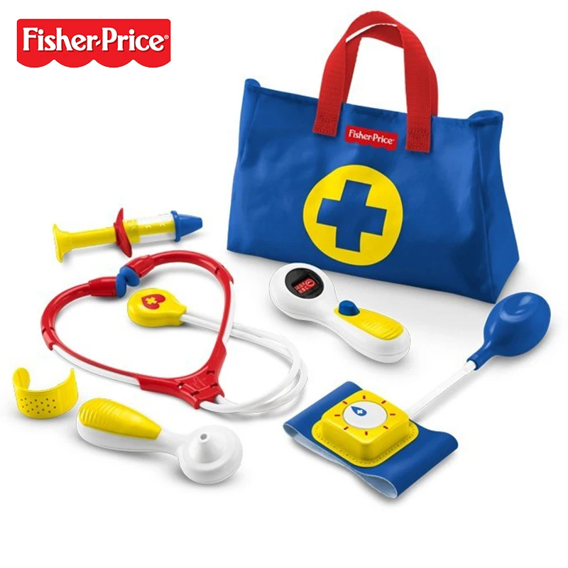 Fisher Price, стиль, ролевые игрушки, детский медицинский набор, синий Дошкольное обучение, игрушка, FFY72, подарок для детей