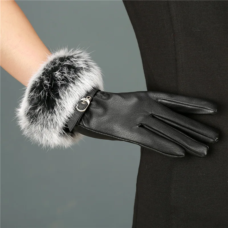 DoreenBow Fashion Women Winter Gloves Mittens Heavy Warm Soft Leather