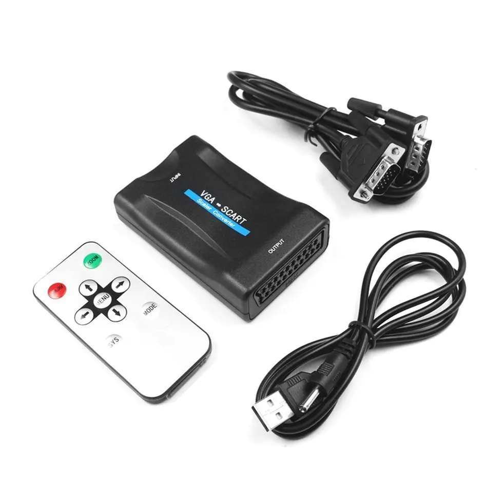 

2PCS VGA To Scart Converter Video Converter Portable Video Digital Switch Box