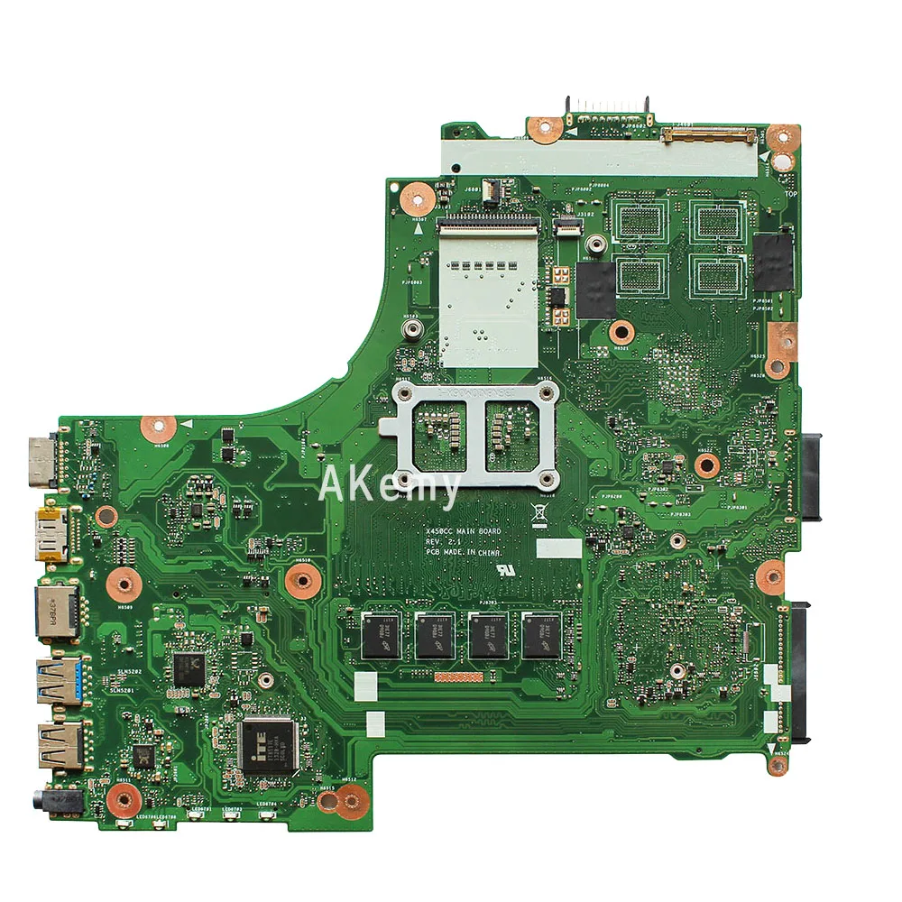 Akemy для Asus X450CC X450CA A450C X450C материнская плата с I3-4010U процессор 4 Гб памяти