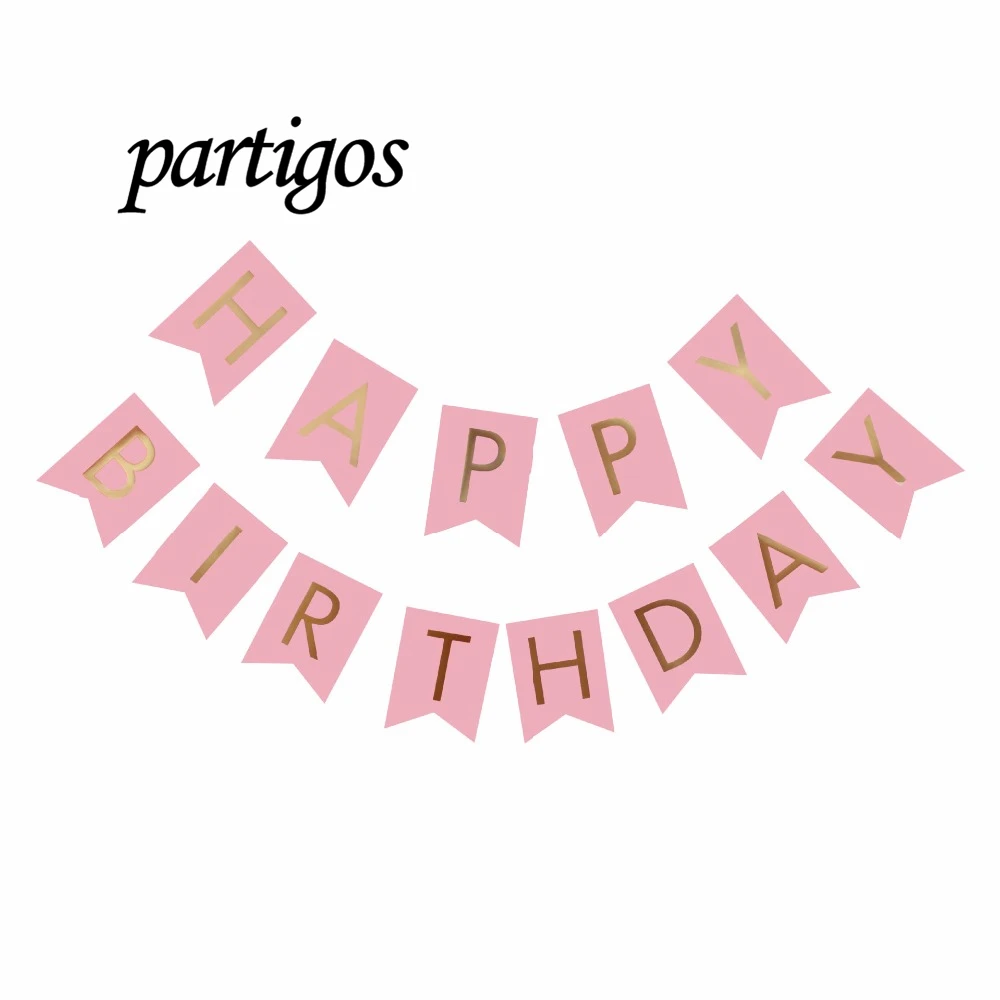 13 шт./лот, вечерние принадлежности для дня рождения, буквенные баннеры, гирлянды для детского праздника, вечерние украшения - Цвет: Розовый