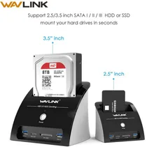 Wavlink 2,5 «3,5» SATA HDD док-станция USB 3,0 концентратор жесткий диск Внешний корпус слот кардридера Micro SD для 2,5 «3,5» HDD SDD