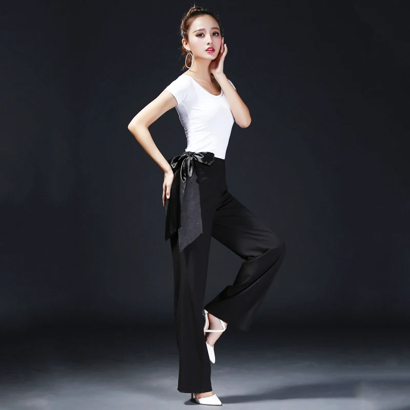 

New Brand 1 Color Latin Dance Trousers Women Cotton Black Latin Dance Costumes Salsa Rumba Tango Ballroom Costume Hot Sale A238