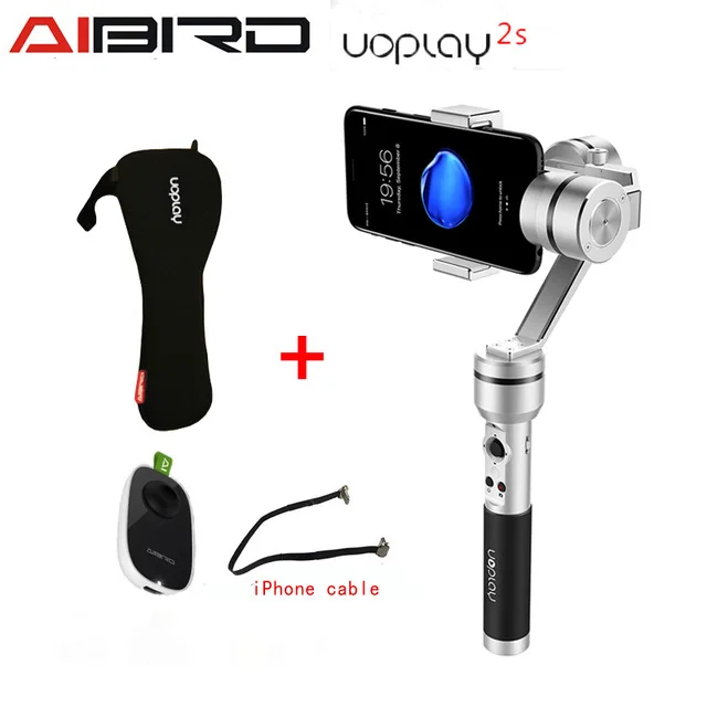 

Newest AIbird Uoplay 2S 3-Axis Handheld Gimbal Stabilizer for IPhone 6 7 Huawei HTC for GoPro 3 4 PK Uoplay 2 Gimbal