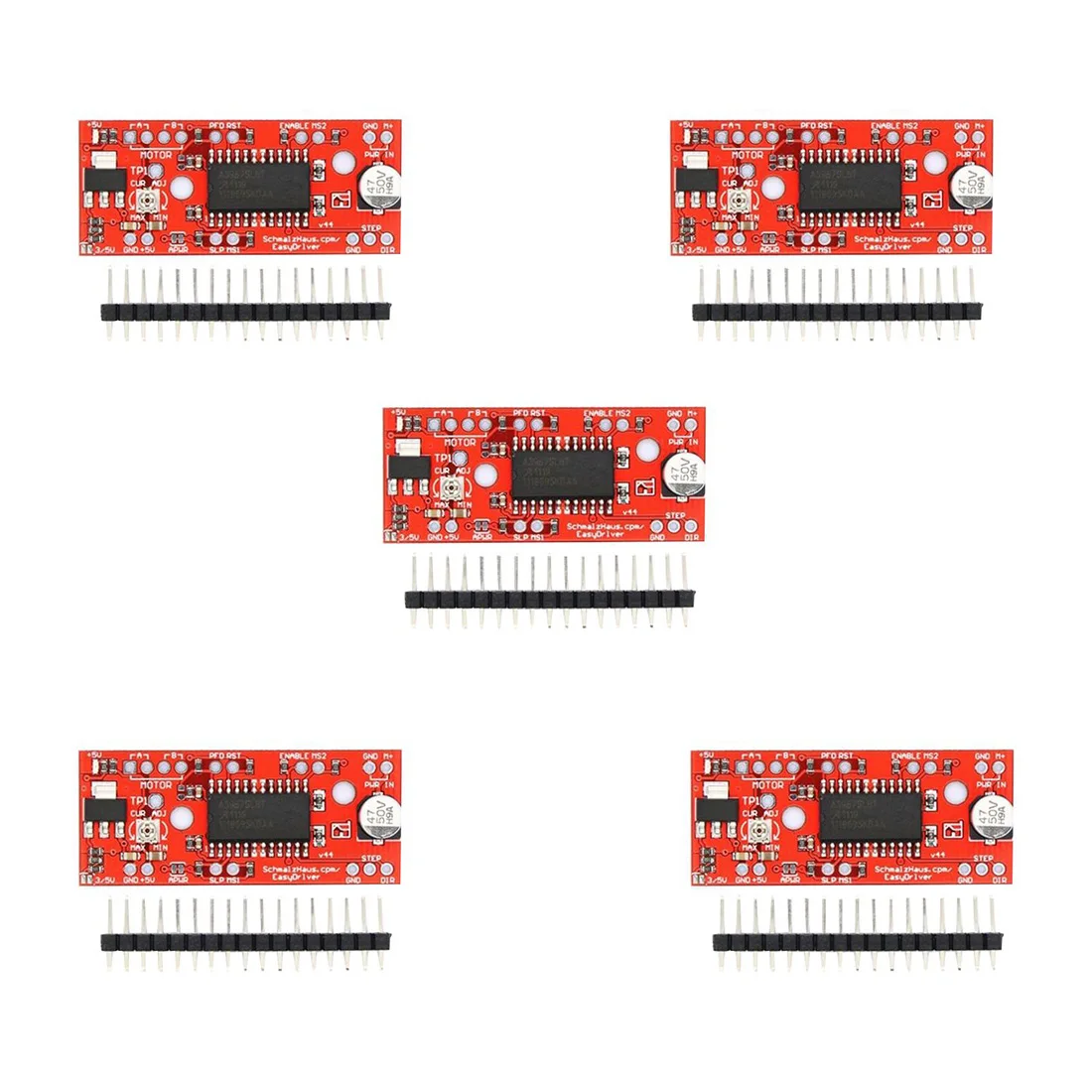 

Useful 5Pcs A3967 Easy Driver Stepper Motor Driver V4.4+Pin Header For Arduino