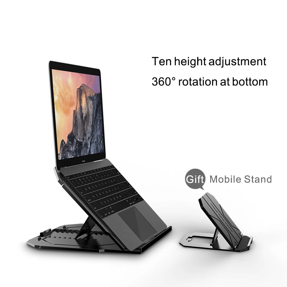 Пластиковая Складная Многофункциональная подставка для ноутбука с поворотом на 360 градусов, Кулер для ноутбука с подставкой для телефона, 15 дюймовый ноутбук