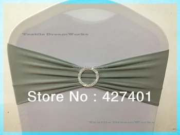 

Hot Sale Dark Grey Spandex Bands / Lycra Band / Expand Bands / With Double Row Of Round Rhinestone Brooches
