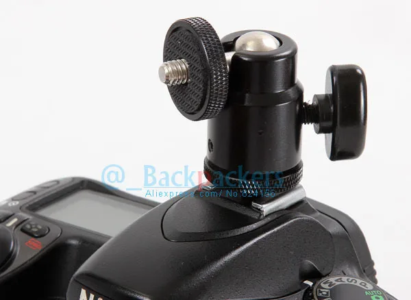Camera Mini Tripod Ball Head ballhead Hot shoe to 1/4 Screw mount for flash light stand