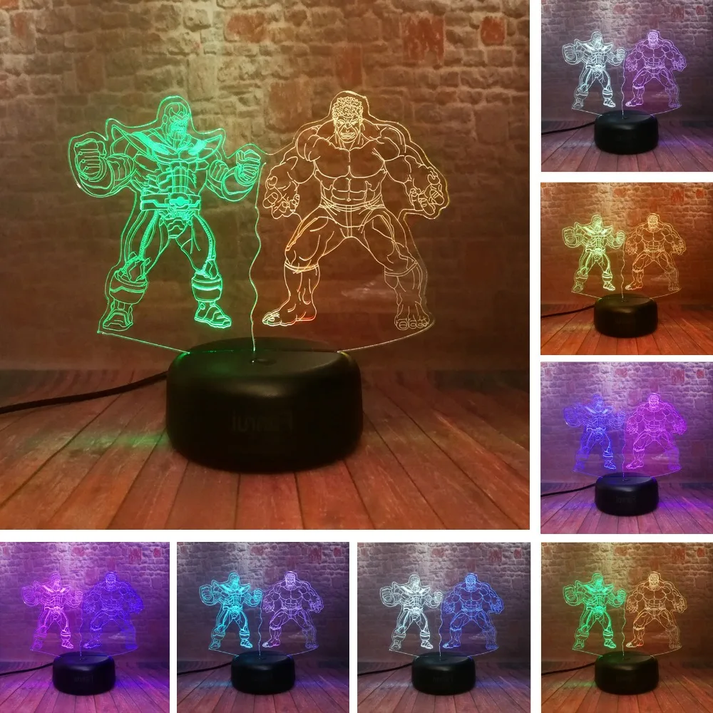 Marvel Legends двойной цвет Супергерой Халк большой злодей танос 7 цветов изменение