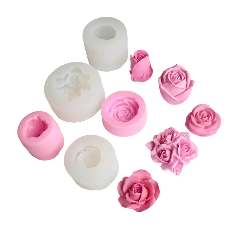 

Flower Rose Chocolate Silicone Mold Fondant Ice Cube Mould Pudding Pastry Candy Soap Candle Molds Baking Cake Decoration Tools