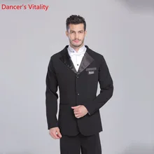 Мужская куртка для бальных танцев, танцевальный Топ для мужчин s, Salsa, Tango, стандартный костюм, топы с длинными рукавами