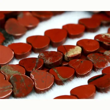 

Natural Agate Stone Genuine Red Jasper Red Stone Flat Heart Shape Loose Small Beads 6mm Fit Jewelry DIY Necklace 15" 03023