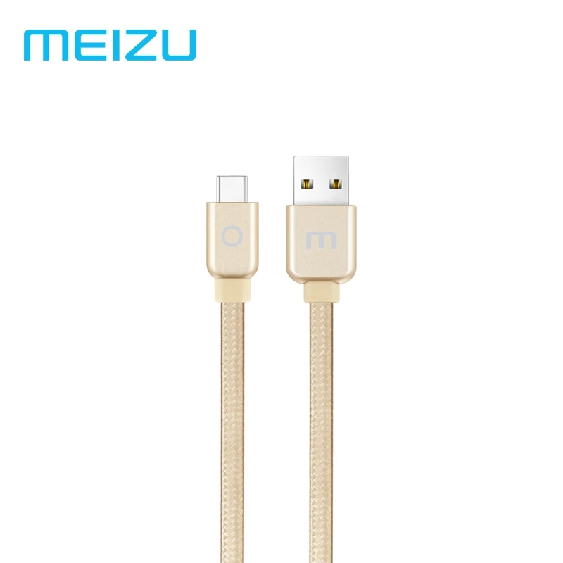 Оригинальный Meizu type C металлический кабель 2A Быстрая зарядка Нейлон Плетеный 1 2 м