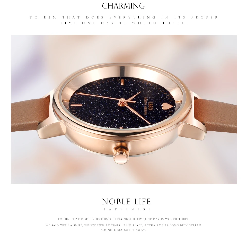 2018 Fashion Starry Sky Watch Women Love Heart Watch Thin Simple Female Watch 11
