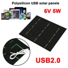 Amzdeal Solar Generator Fast Charger 5W 6V USB Solar Panel Climbing Solar Charger Pane Phone Charger Outdoor Accessories