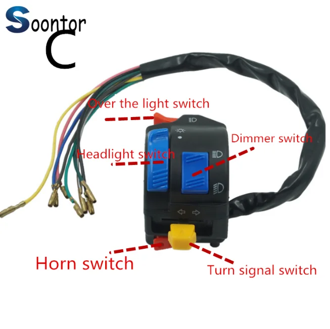 Переключатель Рог поворотники On/Off светильник 12V мотоцикл niversal Обувь для езды на