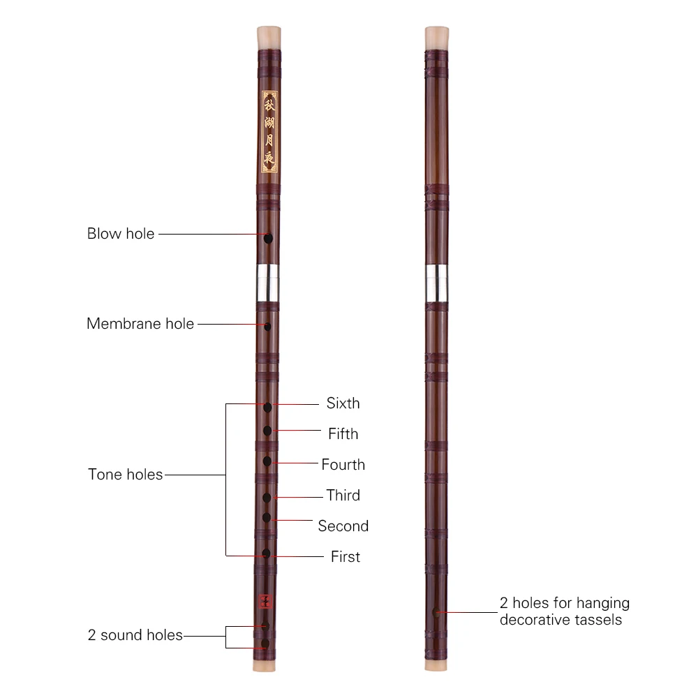 Вставляемая флейта из Горького бамбука Dizi Ключ C традиционный ручной работы китайский музыкальный духовой инструмент уровень обучения