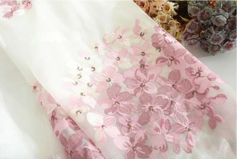 Романтические тюлевые шторы с вышивкой и розовыми вишнями для спальни, занавески для гостиной, горячая Распродажа, новинка, WP388* 30