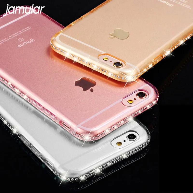 Прозрачный чехол JAMULAR с блестками и бриллиантами для Samsung Galaxy S9 S8 Plus S7 S6 Edge J7 J5 A3 A7A5