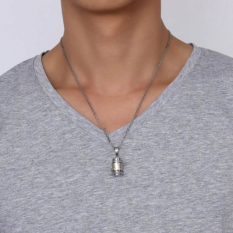 SIZZZ Trend Of Titanium Steel Six Words подвеска мантра религиозные украшения для мужчин|mantra