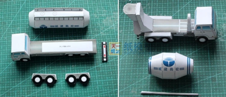 Цементный миксер 3D бумажная модель Сделай Сам инженерный автомобиль оригами головоломка ручной работы бумажные игрушки модель